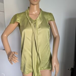 Dolce & Gabbana Elegant Green Satin Blouse PreOwned Size IT 40